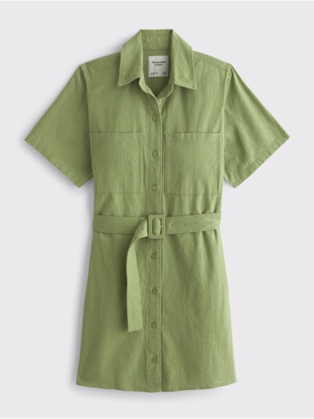 Abercrombie & Fitch Lime Green Linen mini Dress